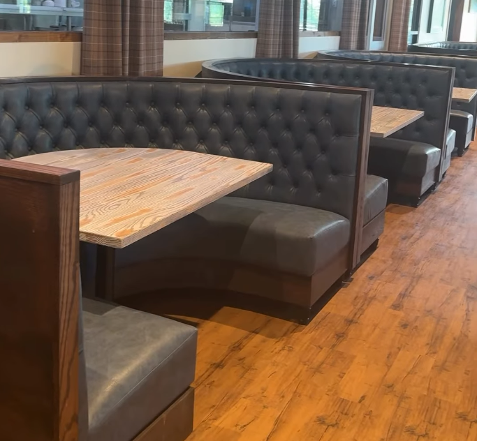 Antique White With Brown Rustic Finish Solid Oak Restaurant Table Tops Fully Custom