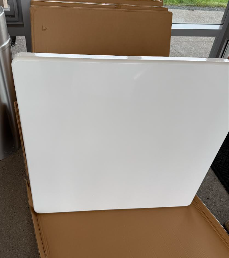 Outdoor White Resin Restaurant Patio Table Top