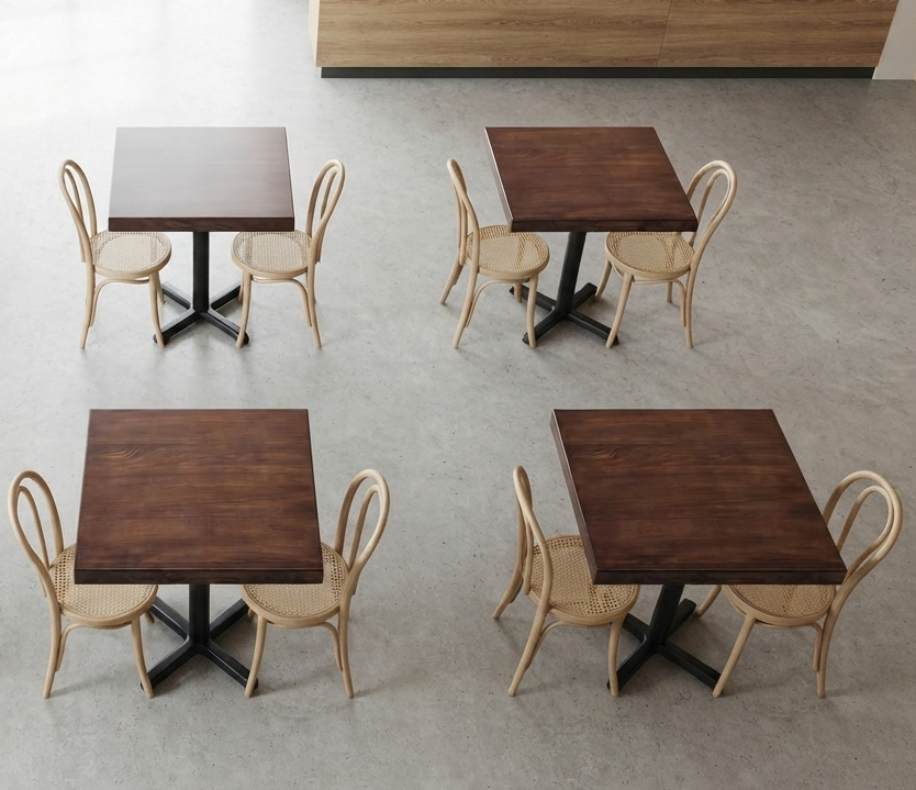 Extra Thick 2inch Solid Ash Walnut Finish Restaurant Table Tops