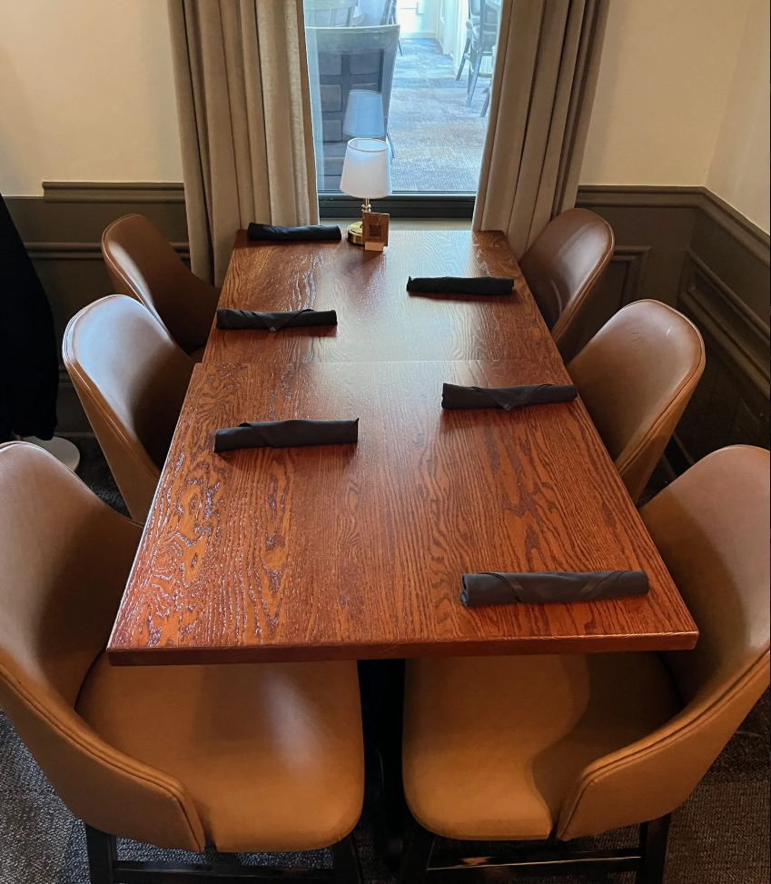 Classic Regular Oak Restaurant Table Tops Plank Style Custom Size