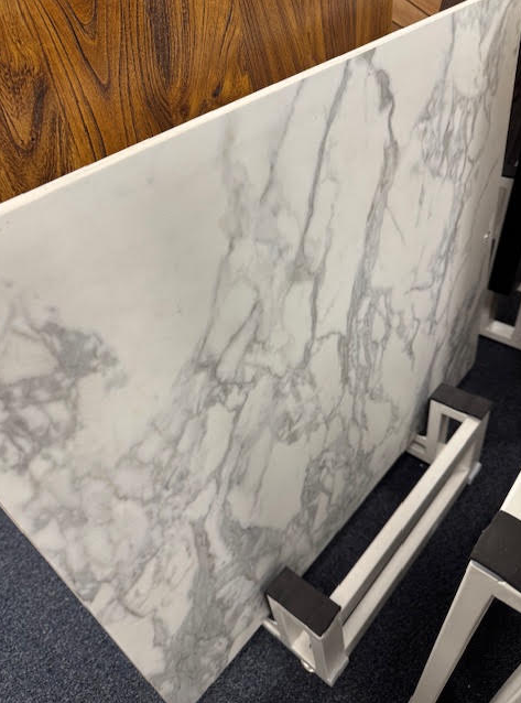Endurastone White With Gray Marbling Restaurant Table Top In-Outdoor