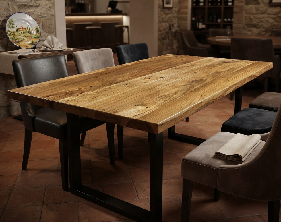 Natural Elm Solid Wood Restaurant Table Tops