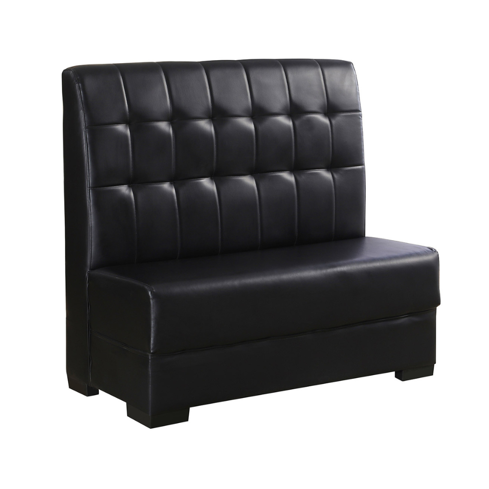 ComfortZone Square Tufted Back Vinyl Single Booth in Black