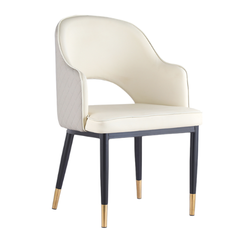 Giulia Fully Upholstered Leatherette White Restaurant Dining Chair