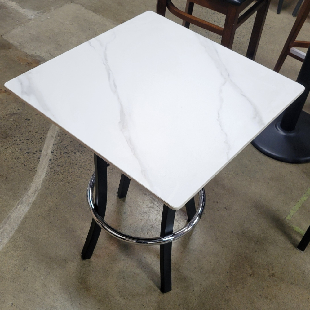 Carrara Engineered Stone Marbled White Restaurant Table Tops