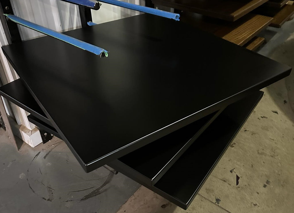 Solid Black Finish Pine Restaurant Tabletops Any Custom Size