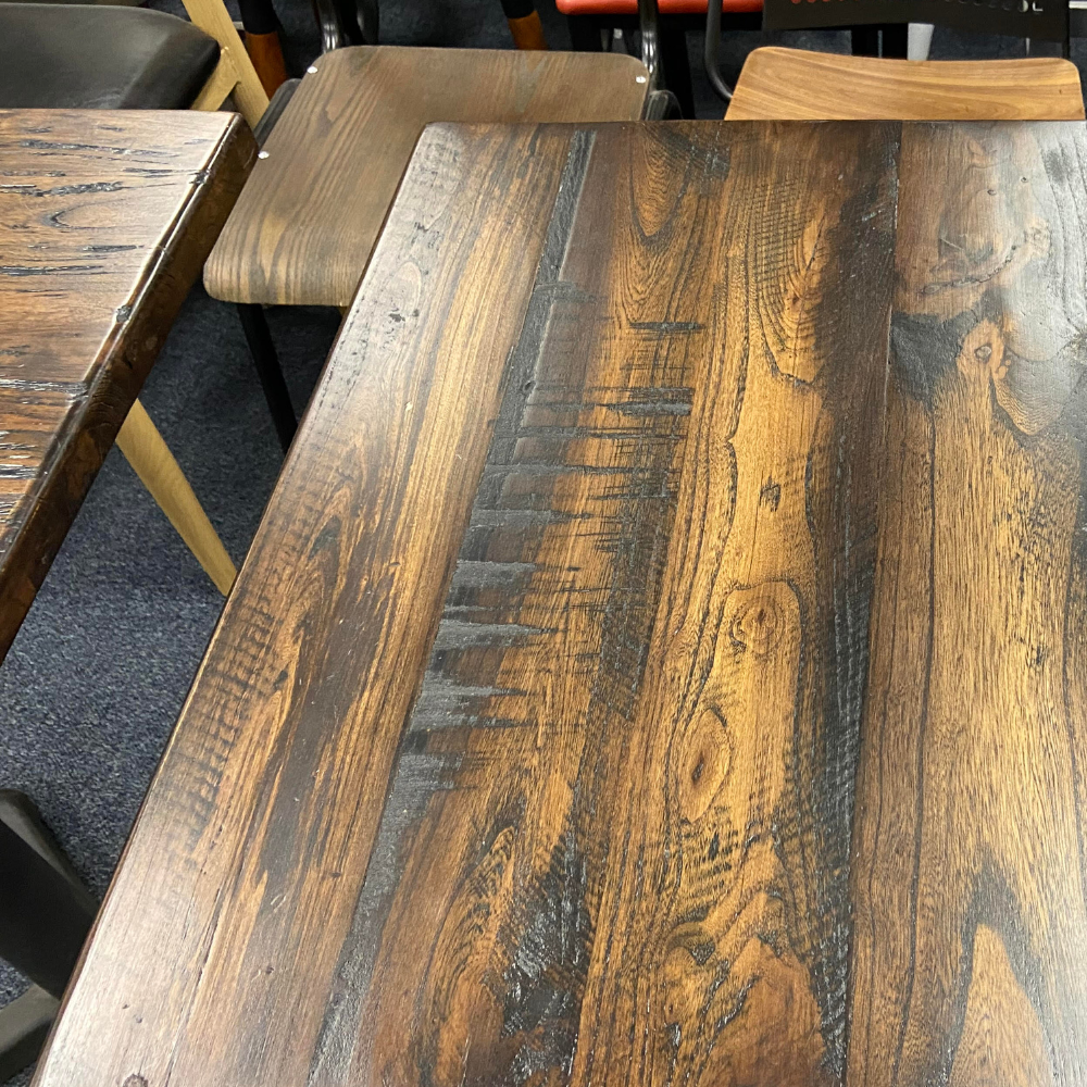 Reclaimed American Elm Wood Restaurant Table Tops