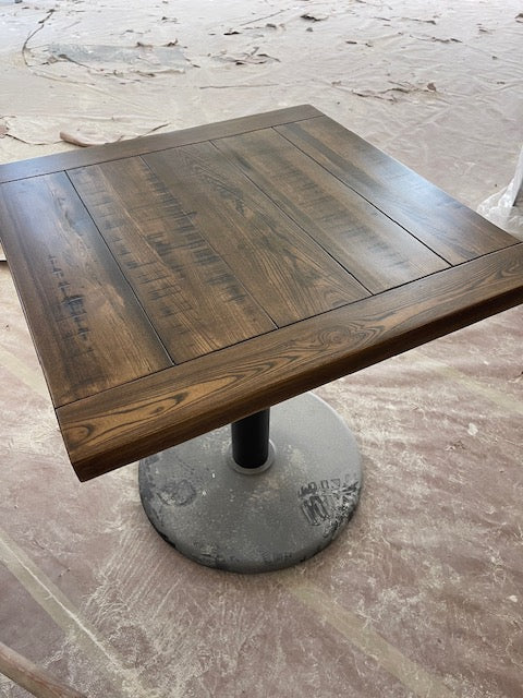 Shabbed Out Saw Cut American Elm Wood Restaurant Tables