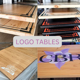 Custom Logo Solid Wood Restaurant Table Tops