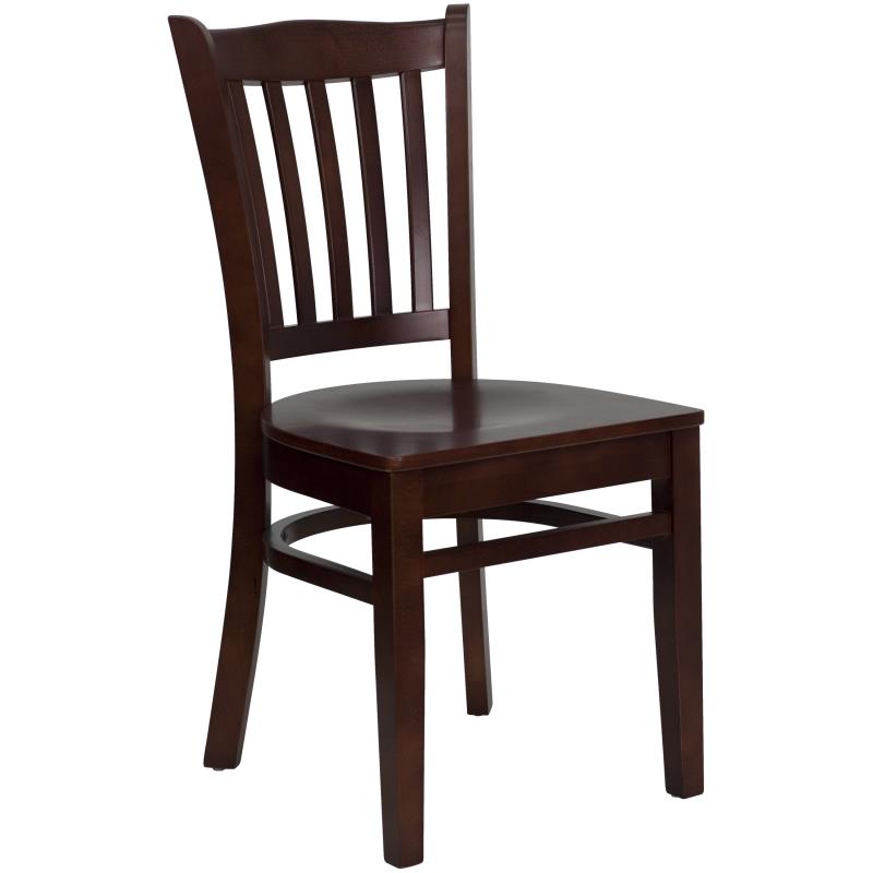 Schiena Verticale Solid Beechwood Restaurant Chair Wood Seat 4 Finishes