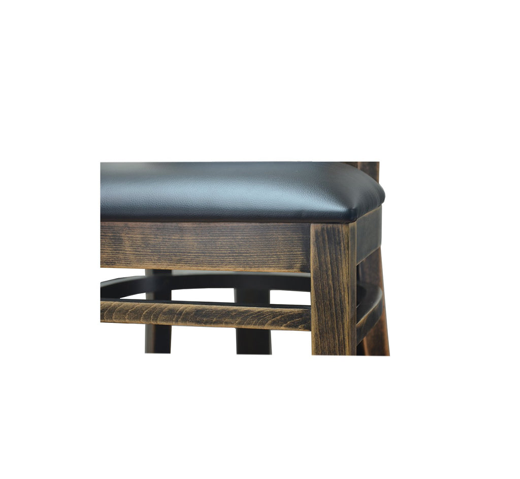 Distressed Black Walnut Finish Wood Restaurant Chairs