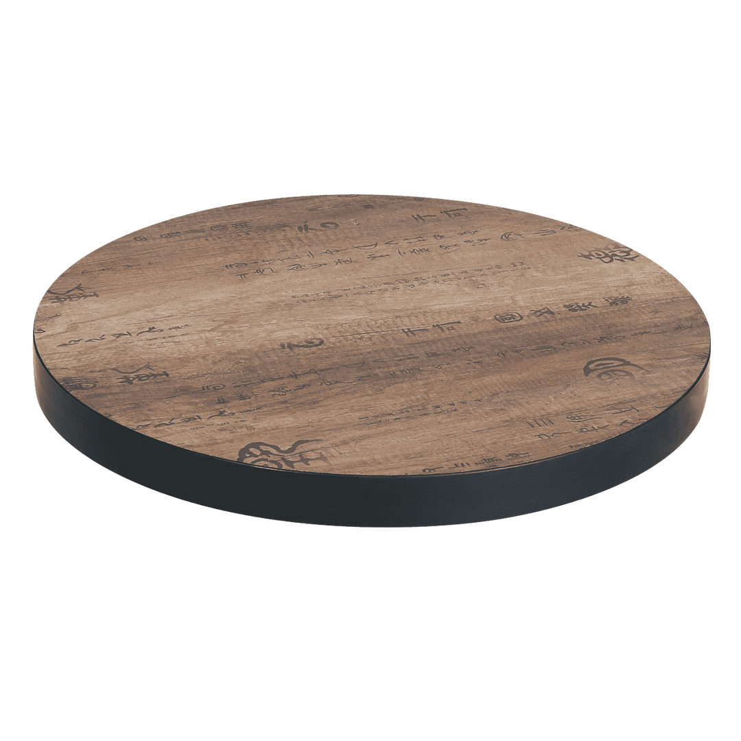Antiquated Asian Themed Finish Melamine Restaurant Table Top