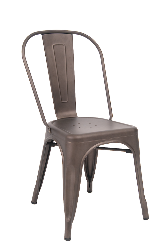Antique Custom Taupe Finish Tolix Chair