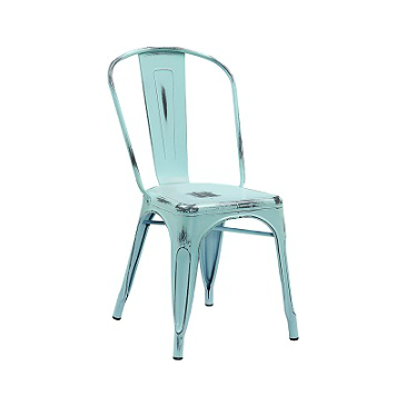 Antique Sky Blue Weathered Finish Tolix Chair