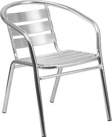 Ariana Polished Aluminum Arm Chair In-Outdoor