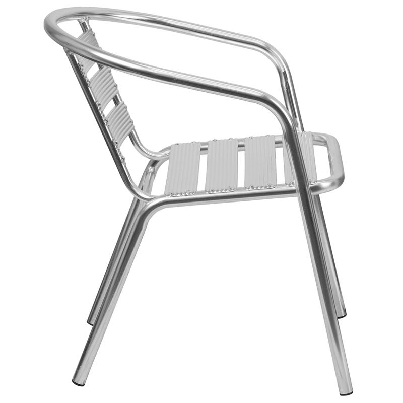 Ariana Polished Aluminum Arm Chair In-Outdoor