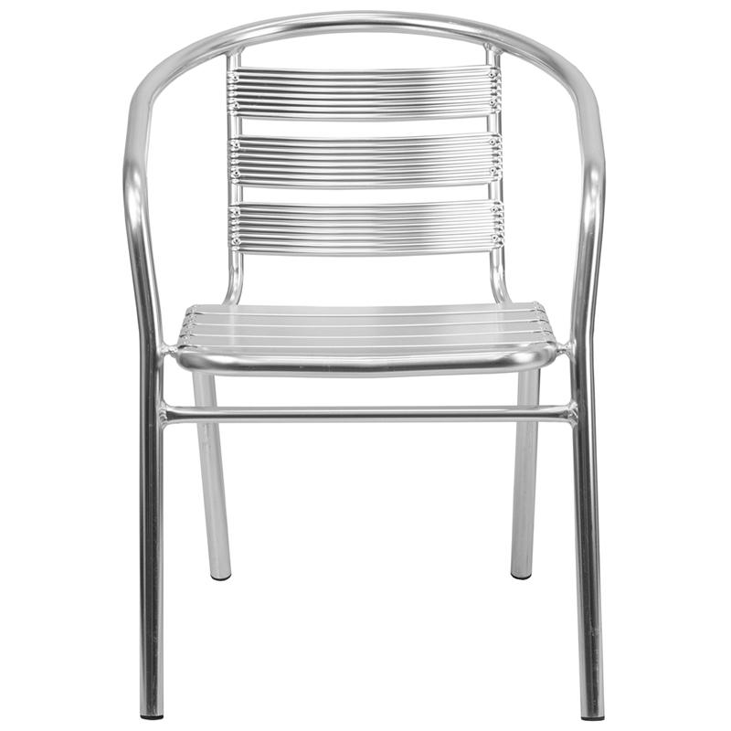 Ariana Polished Aluminum Arm Chair In-Outdoor