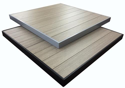 Brown Gray Wood Grain Pattern Composite Plasteek Outdoor Table Top