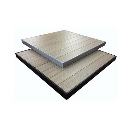 Brown Gray Wood Grain Pattern Composite Plasteek Outdoor Table Top