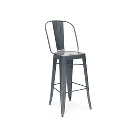 Charcoal Dark Gun Metal High Back Tolix Bar Stool