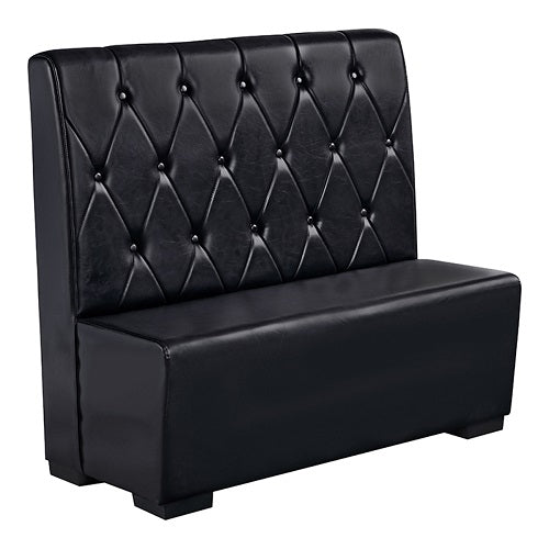 ComfortZone Button Tufted Back Upholstered Single Restaurant Diner Bench with Upholstered Back and Seat