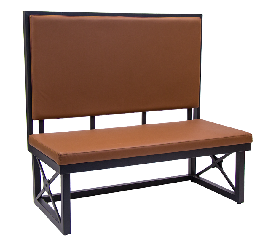 ComfortZone Contemporary Restaurant Bench Booth with Black Metal Frame ...