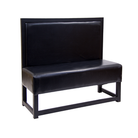 ComfortZone Industrial Black Upholstered Restaurant Wall Bench Steel Frame Benches for Commercial Use