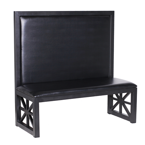 ComfortZone Modern Star Base Black Upholstered Restaurant Wall Bench Steel Frame Benches for Commercial Use