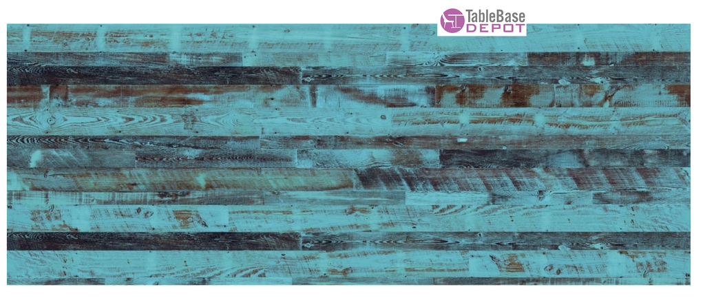 Custom Aged Blue Pine Wood Digital Art Engineered Laminate Table Tops