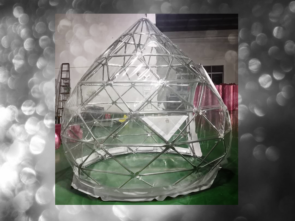 Double Helix Shape Geodesic Dining Dome Igloo Tent Stainless Steel 3M 4 Person