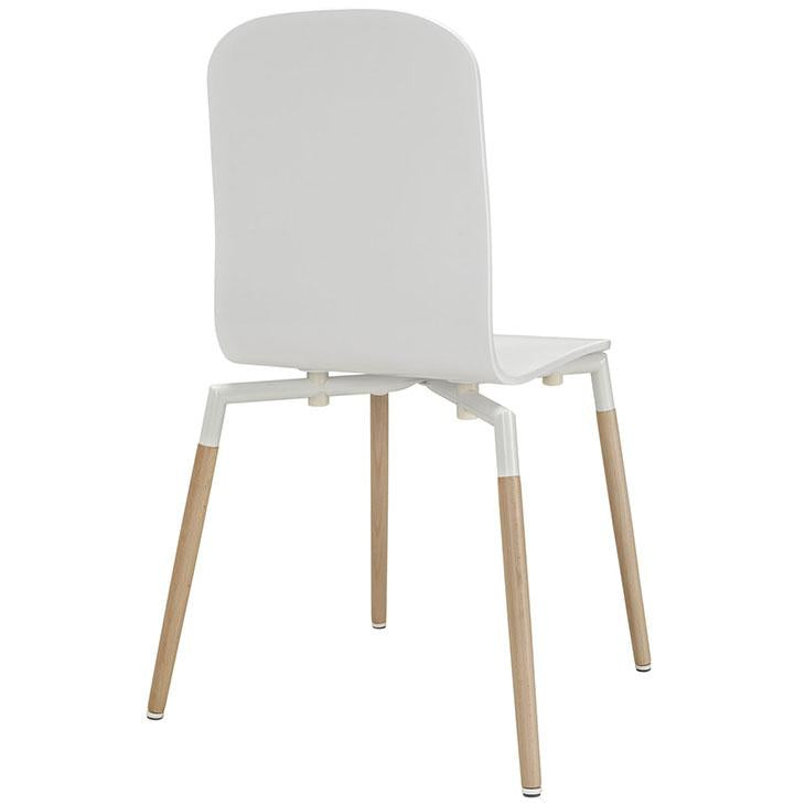 TBD Chic Series Tustin White Wood Seat Stacking Dining Chair