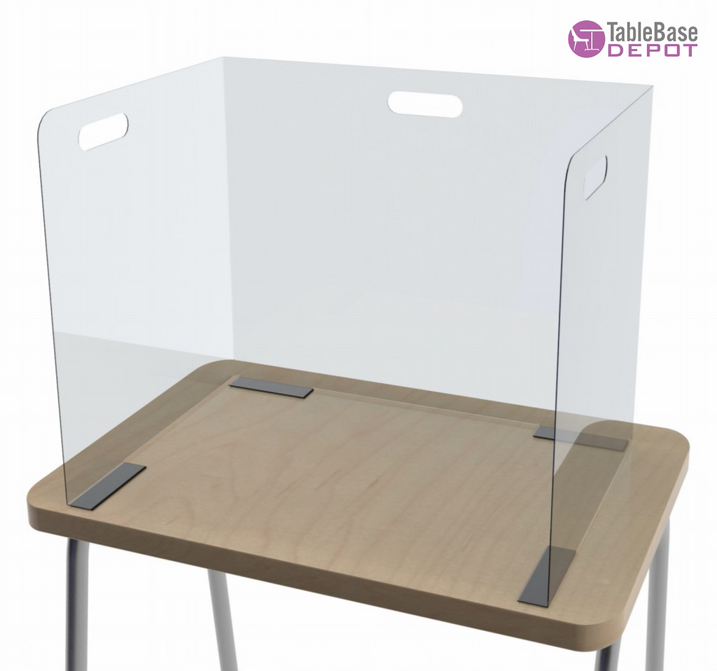 Easy Student Velcro Tri Folding Desk Barrier Germ Shield TBD9797
