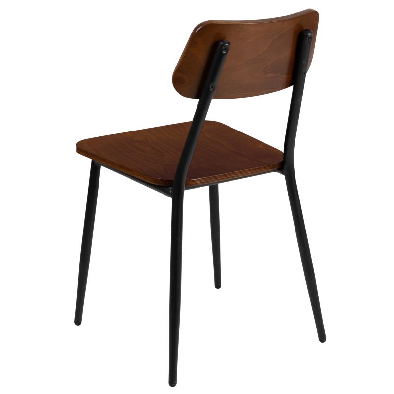 Elon Industrial Engineered Dark Wood Finish Restaurant Chair