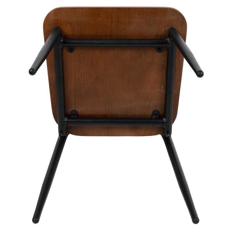 Elon Industrial Engineered Dark Wood Finish Restaurant Chair