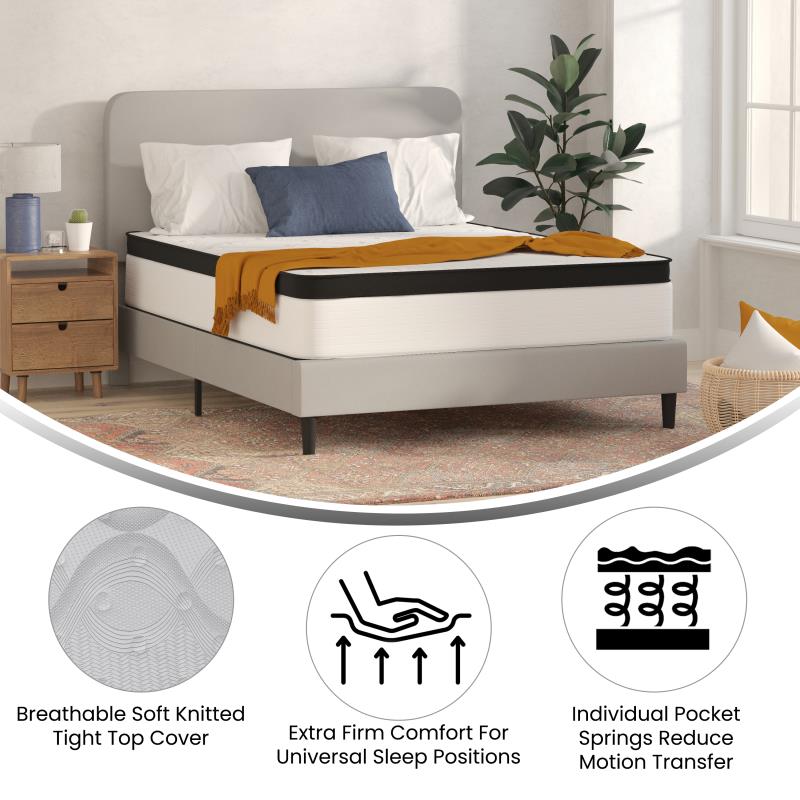 Extra Firm Comfort Express Classic InstaBed In A Box US Certified Hybrid Pocket Spring Mattress