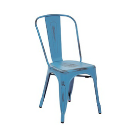 French Blue Antique Weathered Finish Tolix Chair