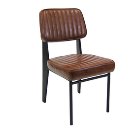 Garfield Upholstered Vintage Brown Restaurant Dining Chair