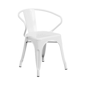 Classic White Finish Tolix Arm Chair