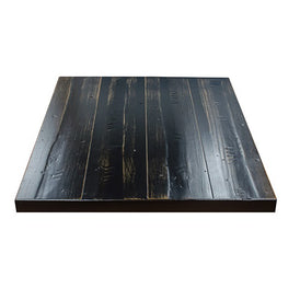Heavy Distress Worn Out Black Pine Restaurant Table Tops
