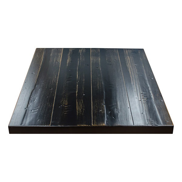 Heavy Distress Worn Out Black Pine Restaurant Table Tops