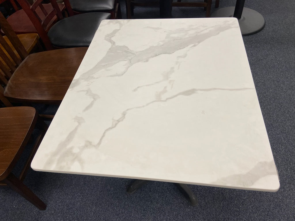 Carrara Engineered Stone Marbled White Restaurant Table Tops
