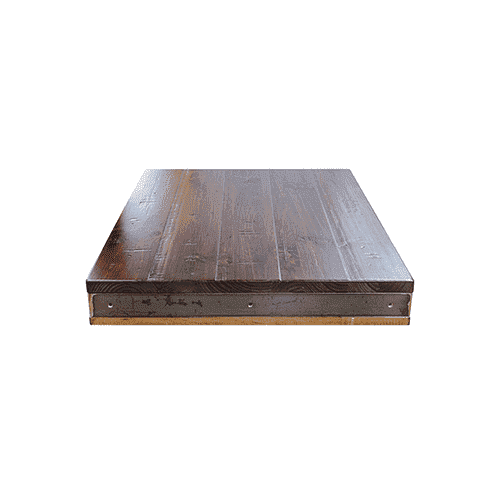 Industrialized Rustic Pine Metal Edge Table Top