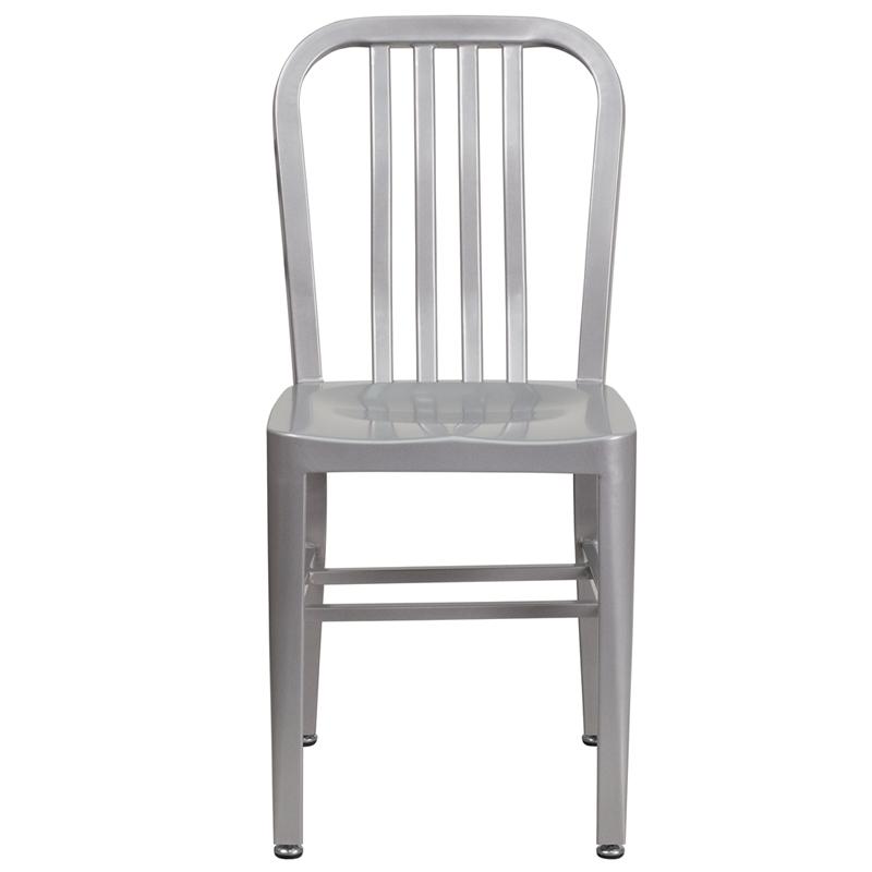 KAli Industrial Silver Galvanized Side Chair