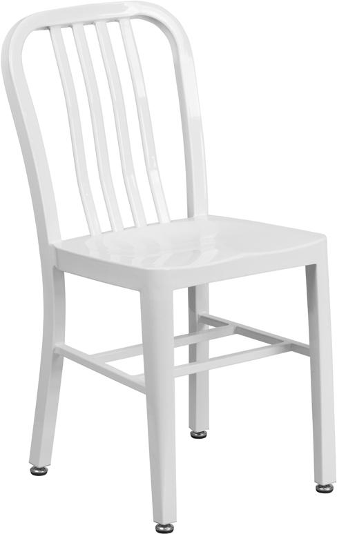 KAli Industrial White Galvanized Side Chair