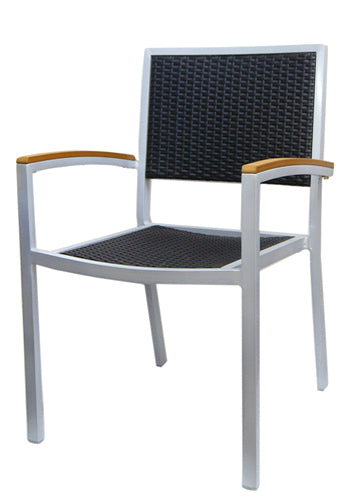 Klarissa Aluminum Charcoal Wicker In-Outdoor Patio Chair