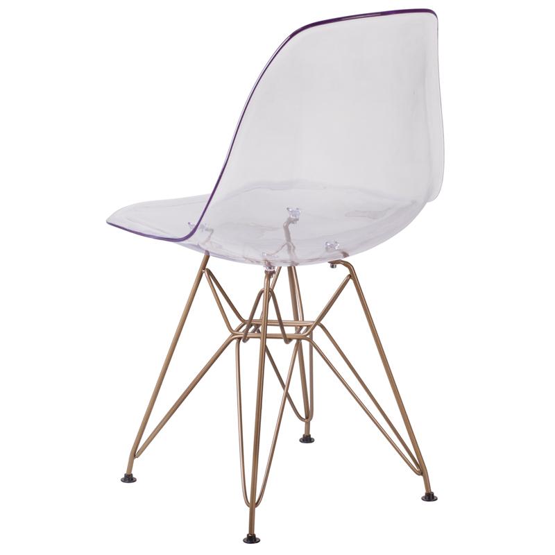 Lucent Clear Chair with Gold Base