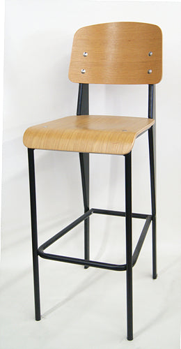 Elementary Industrial Restaurant Chair Black Metal Frame