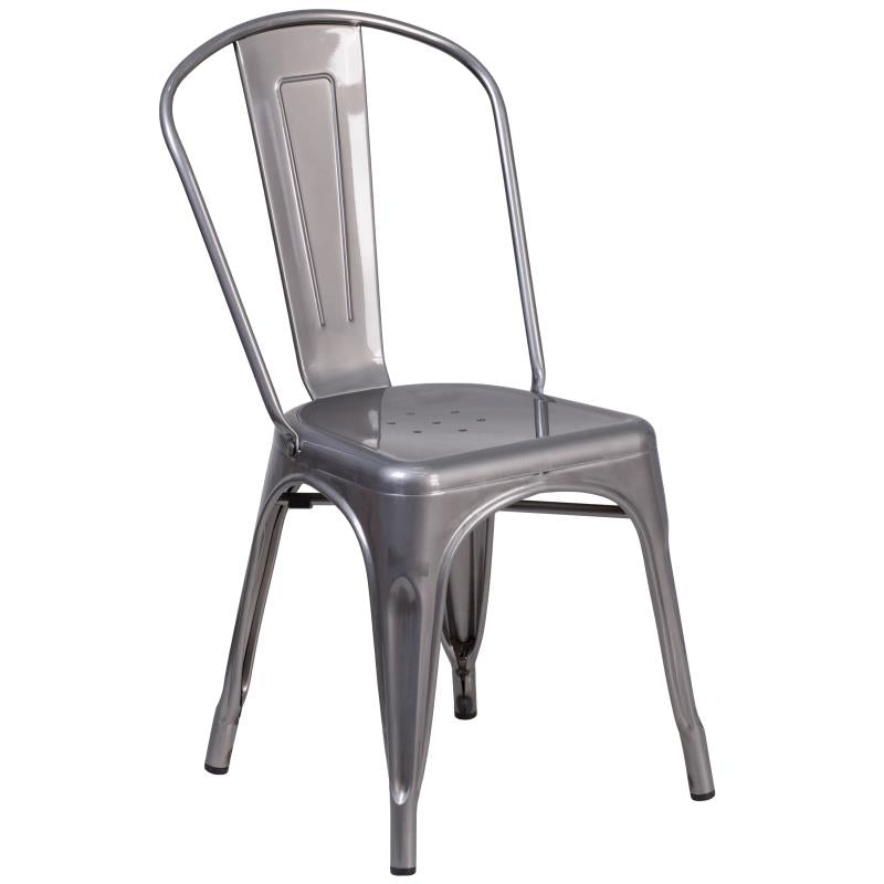 Medium Gun Metal Finish Tolix Chair