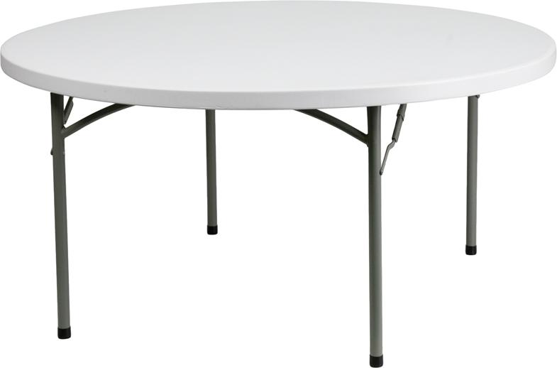 Commercial Grade Marble White Folding Table 6 Feet Diameter
