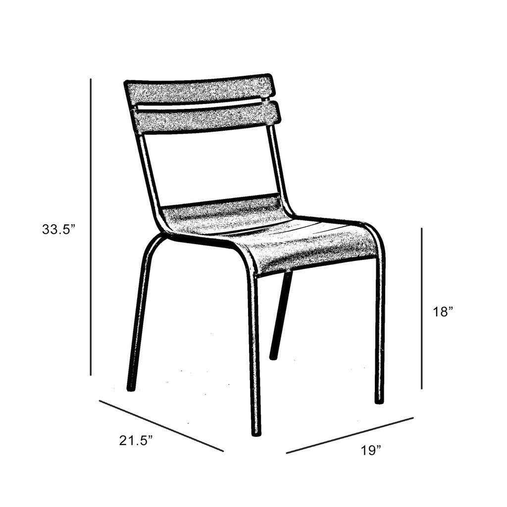 Massima White Indoor Outdoor Galvanized Side Chair